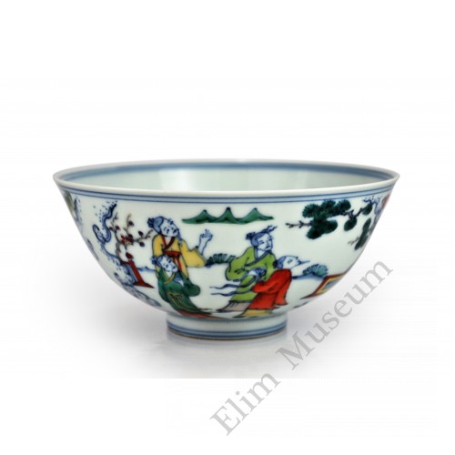 1457 A Ming Doucai painted sages bowl